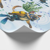 Scuba Cats duiken onder water Cadeaupapier (Hoek)