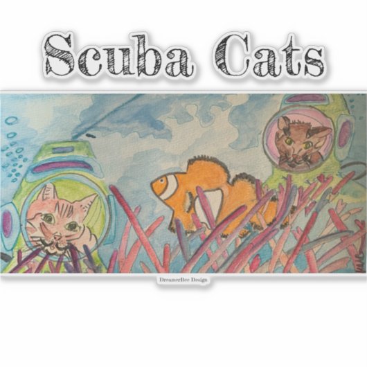 Scuba Cats Sticker (Voorkant)