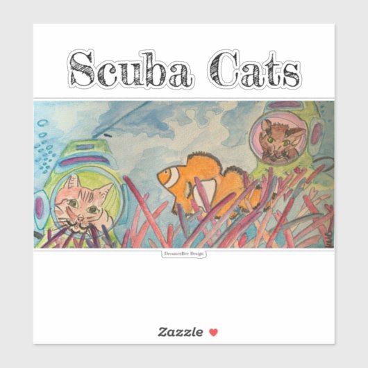 Scuba Cats Sticker (Vel)