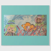 Scuba Cats Waterverf Cadeaupapier (Vlak)