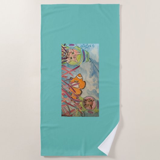 Scuba Cats Waterverf Strandlaken (Voorkant)