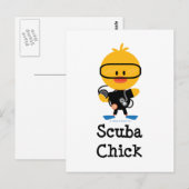 Scuba Chick Briefkaart (Voorkant / Achterkant)