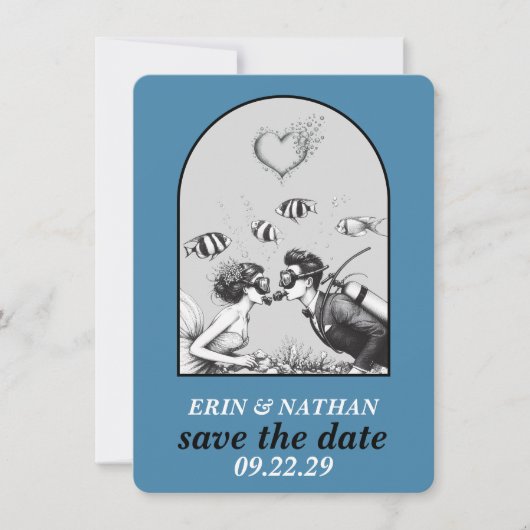 Scuba Couple Save the Date (Voorkant)