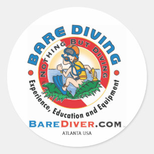 Scuba Crazy Diver, ATLANTA, Verenigde Staten Ronde Sticker