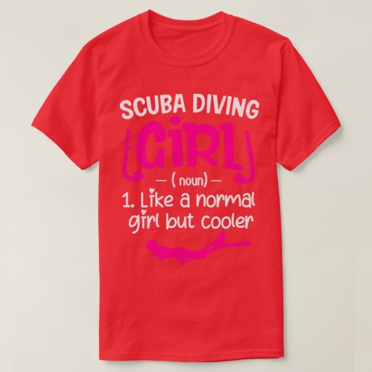 Scuba die als een normale jongen duiken, maar koel t-shirt (Design voorkant)