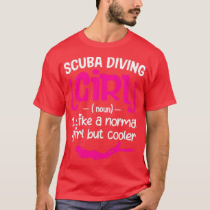 Scuba die als een normale jongen duiken, maar koel t-shirt