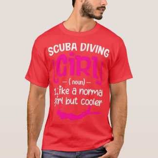 Scuba die als een normale jongen duiken, maar koel t-shirt