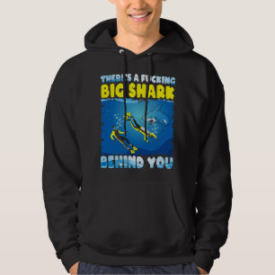 Scuba die een grote haai achter je schimmelige dui hoodie