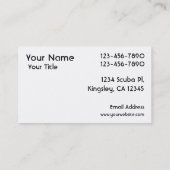 Scuba die zwarte witte visitekaartjes duiken (Achterkant)