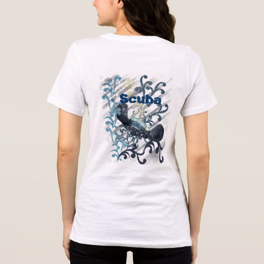 Scuba die zwemmen met de Manta Rays Tri-Blend Shirt (Achterkant)