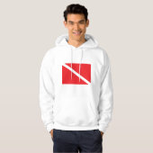 SCUBA Dive Flag Hooded Sweatshirt (Voorkant volledig)