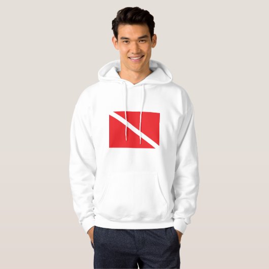 SCUBA Dive Flag Hooded Sweatshirt (Voorkant volledig)