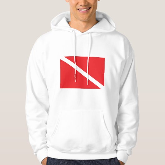 SCUBA Dive Flag Hooded Sweatshirt (Voorkant)