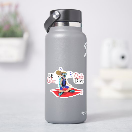 Scuba Dive Meditate Yoga Sticker (HydroFlask)