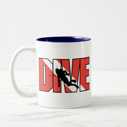 SCUBA Dive Tweekleurige Koffiemok (Links)