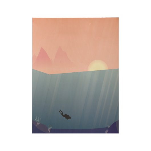 Scuba Dive Wood Poster (Voorkant)