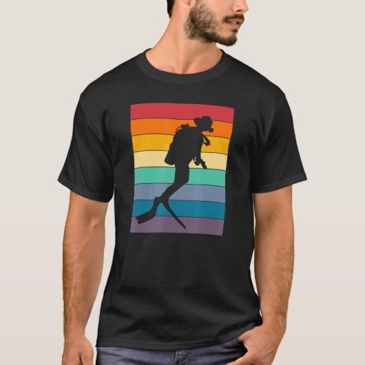 Scuba Divemaster Distress Retro S T-shirt (Voorkant)