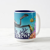 Scuba Diver aangepaste naam mokken (Voorkant rechts)