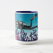 Scuba Diver aangepaste naam mokken (Center)