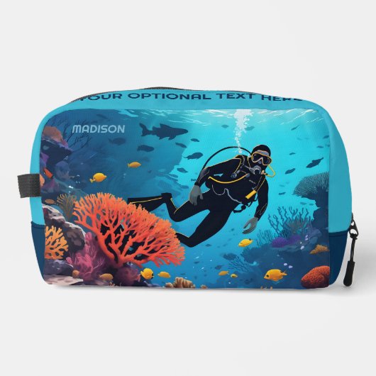 Scuba Diver, aangepaste naam Toilettasje (Voorkant)