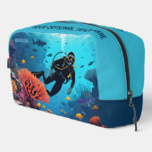 Scuba Diver, aangepaste naam Toilettasje (Rechterhoek)