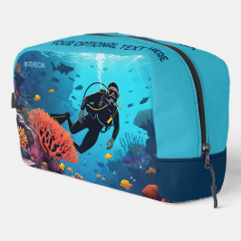 Scuba Diver, aangepaste naam Toilettasje