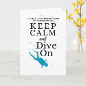 Scuba Diver Blijf Kalm en Duik Kaart (Gele Bloem)