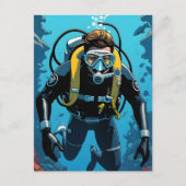 Scuba Diver Briefkaart (Voorkant)