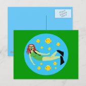 Scuba Diver Briefkaart (Voorkant / Achterkant)