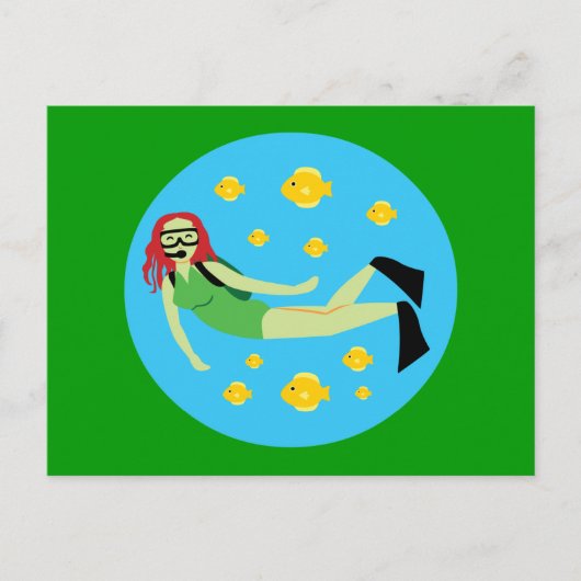 Scuba Diver Briefkaart (Voorkant)
