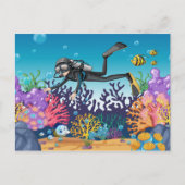 Scuba Diver briefkaart (Voorkant)