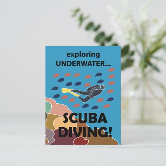 Scuba Diver Briefkaart (Staand voorkant)
