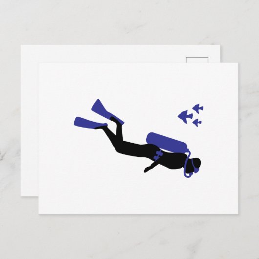 Scuba Diver Briefkaart (Voorkant / Achterkant)