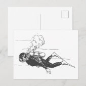 Scuba Diver Briefkaart (Voorkant / Achterkant)