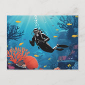 Scuba Diver Briefkaart (Voorkant)