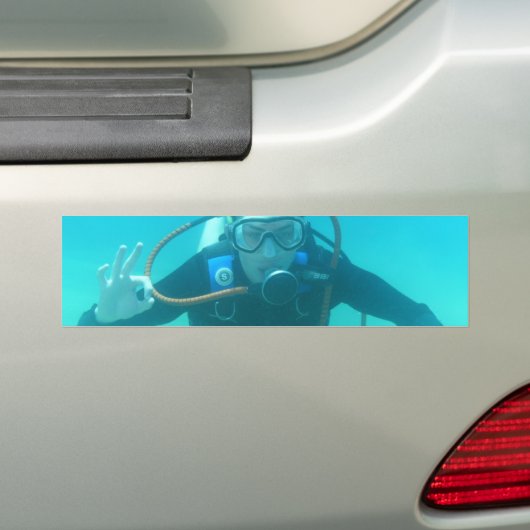 Scuba Diver Bumpersticker (Op auto)