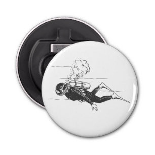 Scuba Diver Button Flesopener