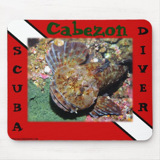 Scuba Diver Cabezon Mousepad Muismat (Voorkant)