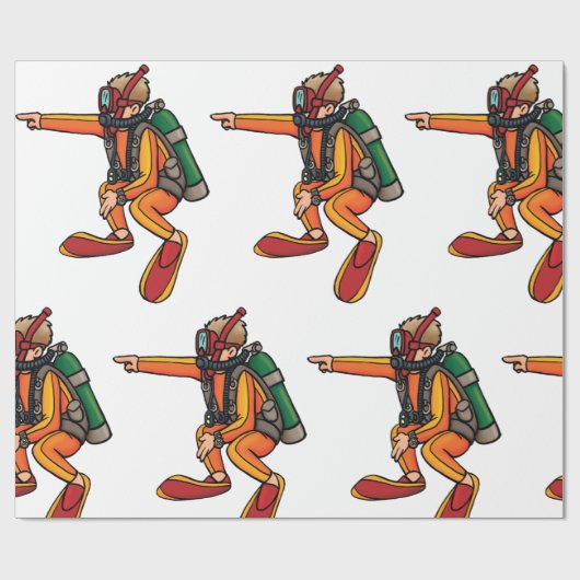 Scuba Diver Cadeaupapier (Vlak)