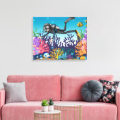 Scuba Diver canvas afdrukken (Insitu (Woonkamer))