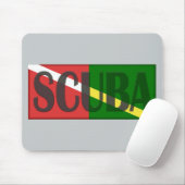 SCUBA DIVER COMBINEERT RED NITROX GREEN DIVERS FLA MUISMAT (Met muis)