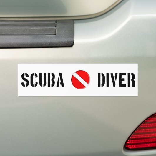Scuba Diver Cool-ontwerp! Bumpersticker (Op auto)
