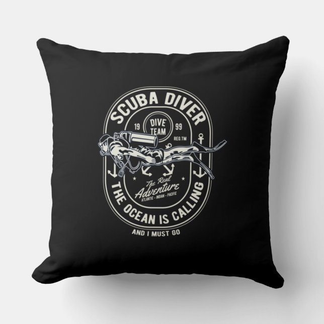 Scuba Diver de oceaan roept moet gift doen Kussen (Voorkant)