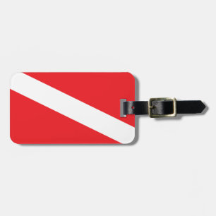 Scuba Diver Dive Flag Bagagelabel