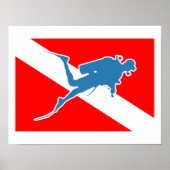 Scuba Diver Diver-Down Poster (Voorkant)