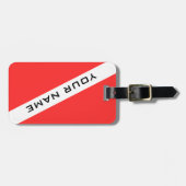 SCUBA DIVER. DIVERS VLAG PERSOONLIJK BAGAGELABEL (Voorkant horizontaal)