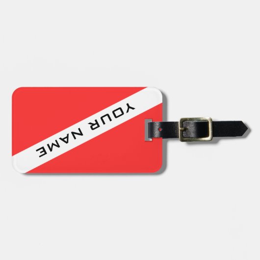 SCUBA DIVER. DIVERS VLAG PERSOONLIJK BAGAGELABEL (Voorkant horizontaal)