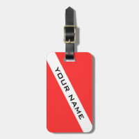 SCUBA DIVER. DIVERS VLAG PERSOONLIJK BAGAGELABEL
