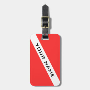 SCUBA DIVER. DIVERS VLAG PERSOONLIJK BAGAGELABEL