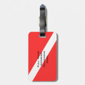 SCUBA DIVER. DIVERS VLAG PERSOONLIJK BAGAGELABEL (Achterkant verticaal)